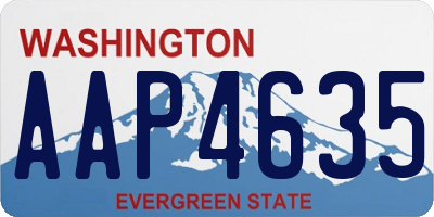 WA license plate AAP4635
