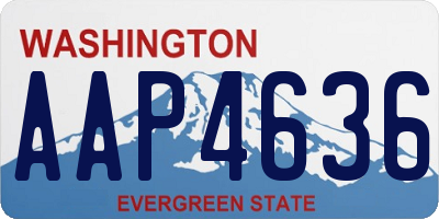 WA license plate AAP4636