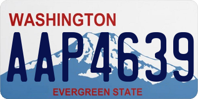 WA license plate AAP4639