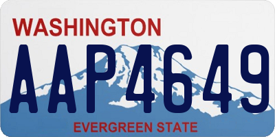 WA license plate AAP4649