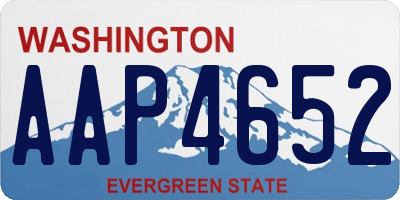 WA license plate AAP4652
