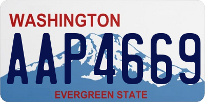 WA license plate AAP4669