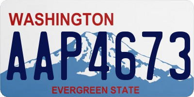 WA license plate AAP4673