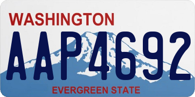 WA license plate AAP4692