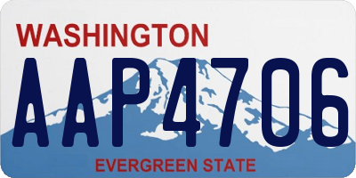 WA license plate AAP4706