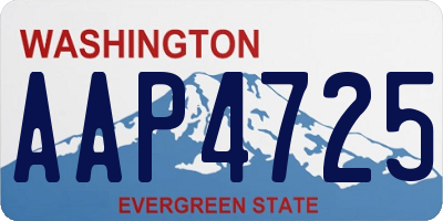 WA license plate AAP4725