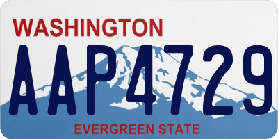 WA license plate AAP4729