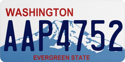 WA license plate AAP4752
