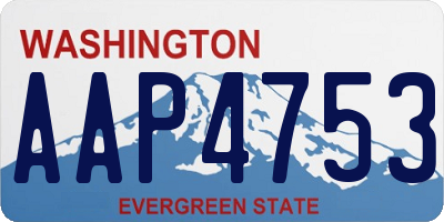WA license plate AAP4753