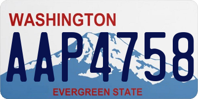 WA license plate AAP4758
