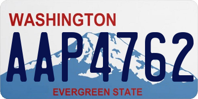 WA license plate AAP4762