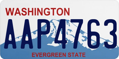 WA license plate AAP4763