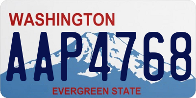 WA license plate AAP4768
