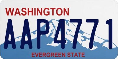 WA license plate AAP4771