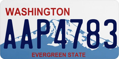 WA license plate AAP4783