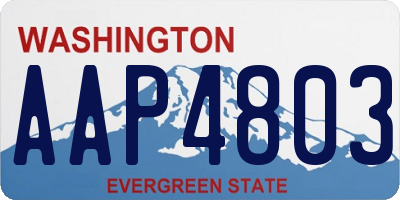 WA license plate AAP4803