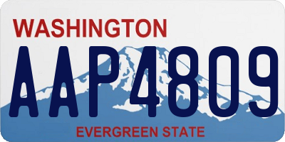 WA license plate AAP4809