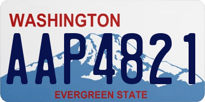 WA license plate AAP4821