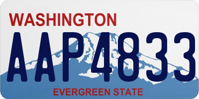 WA license plate AAP4833