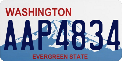 WA license plate AAP4834