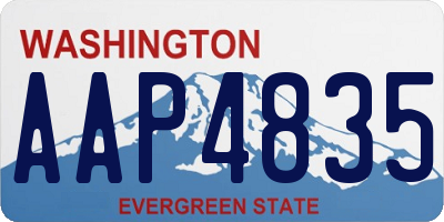 WA license plate AAP4835