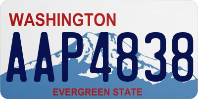 WA license plate AAP4838