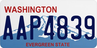 WA license plate AAP4839