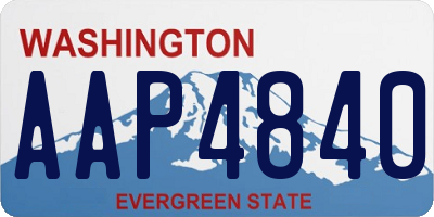 WA license plate AAP4840