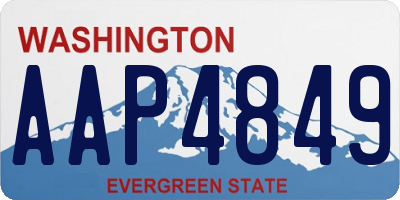 WA license plate AAP4849