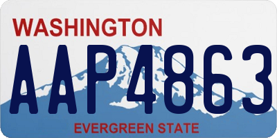 WA license plate AAP4863