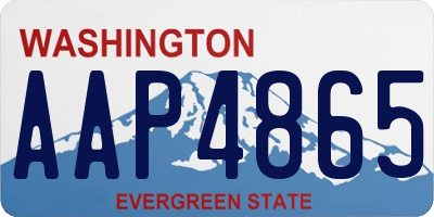 WA license plate AAP4865