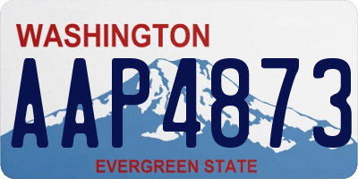WA license plate AAP4873