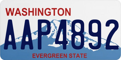 WA license plate AAP4892