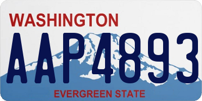 WA license plate AAP4893