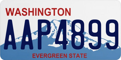 WA license plate AAP4899