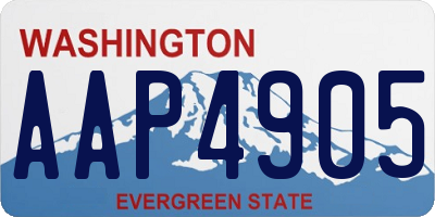 WA license plate AAP4905