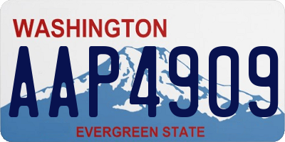 WA license plate AAP4909