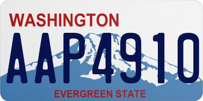 WA license plate AAP4910