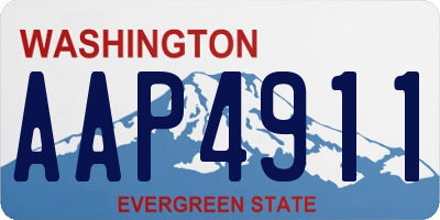 WA license plate AAP4911