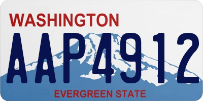 WA license plate AAP4912