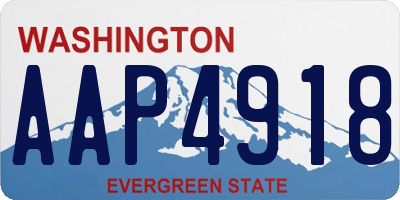 WA license plate AAP4918