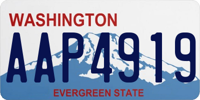 WA license plate AAP4919