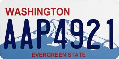 WA license plate AAP4921
