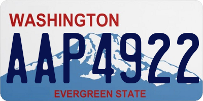 WA license plate AAP4922