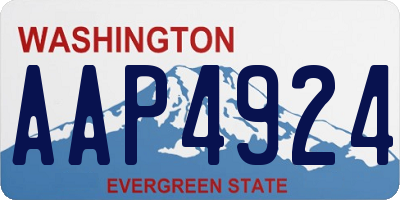 WA license plate AAP4924