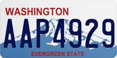 WA license plate AAP4929