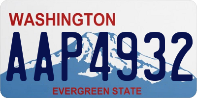 WA license plate AAP4932