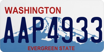 WA license plate AAP4933