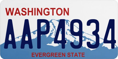 WA license plate AAP4934