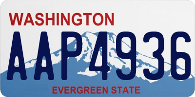 WA license plate AAP4936